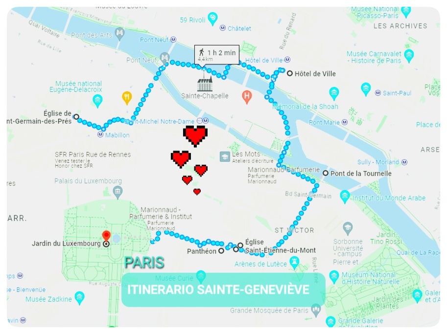 Itinerario turistico sulle tracce di Geneviève a Parigi