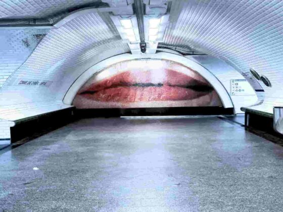 mosaico nei corridoi della metropolitana a Parigi