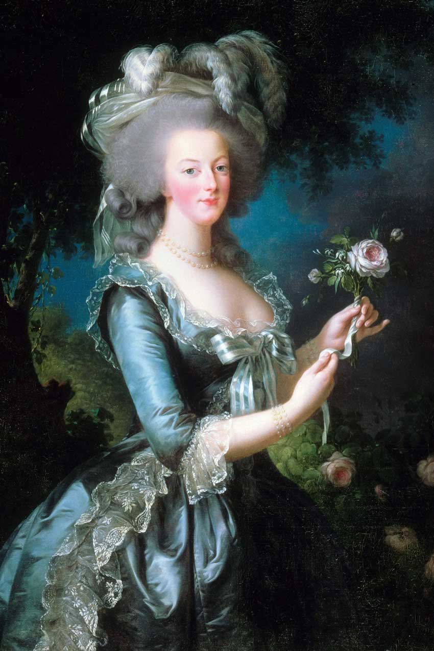 Ritratto di Maria Antonietta dipinto da Le Brun e conservato alla reggia di Versailles
