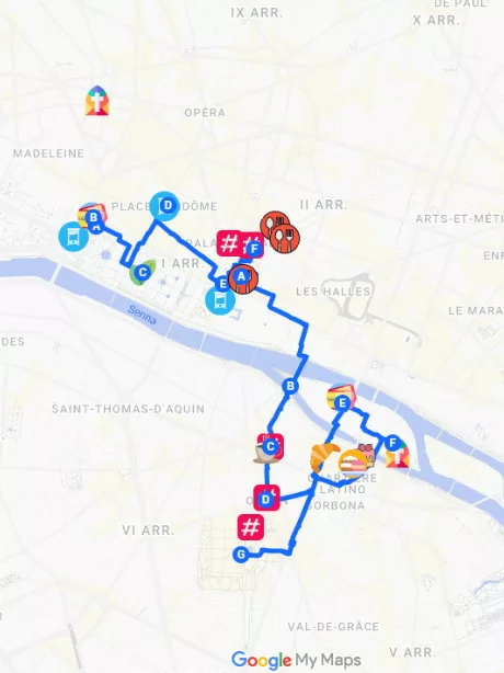 mappa itinerario rivoluzione francese