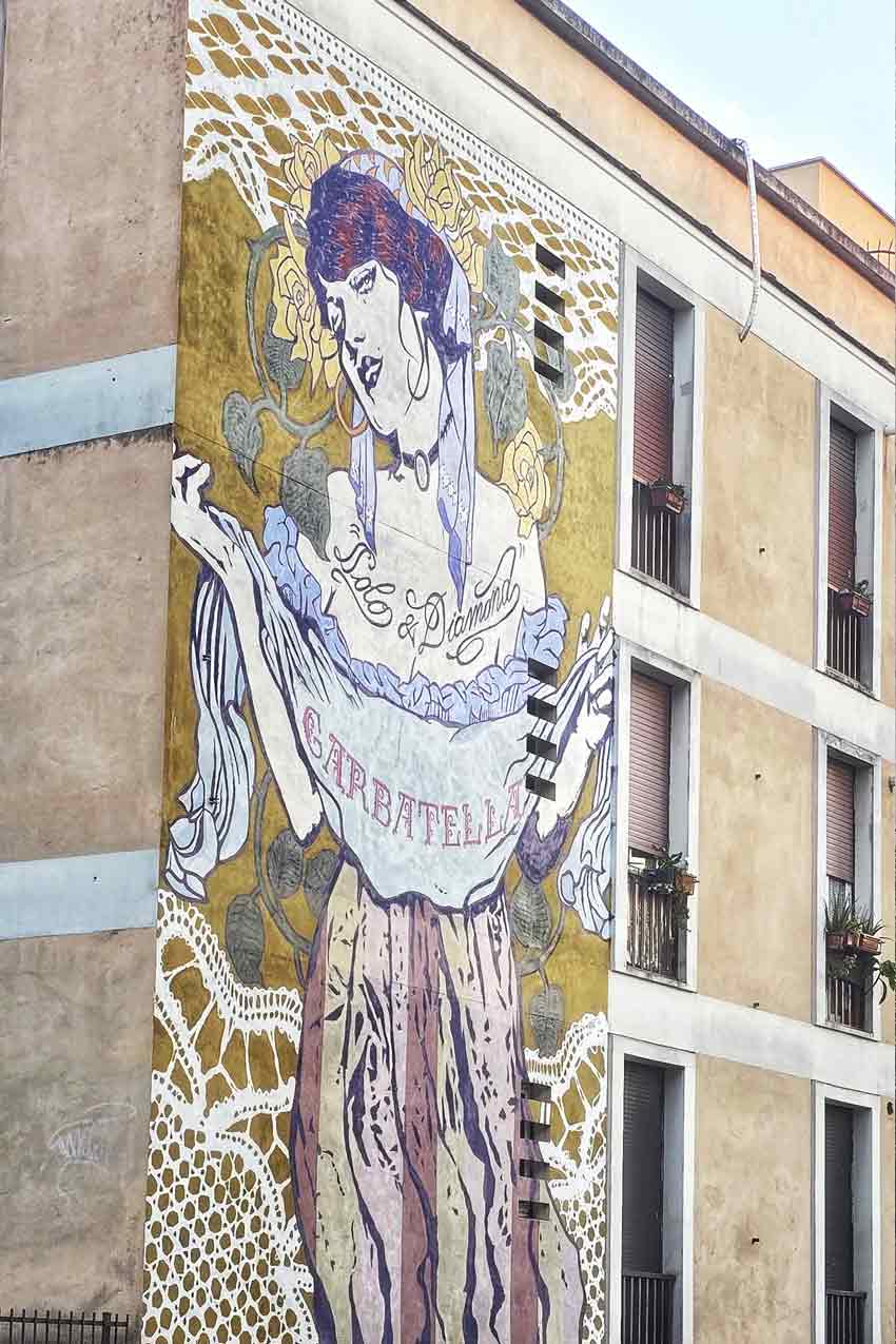 Rome, Garbatella, street art près de Piazza Sauli