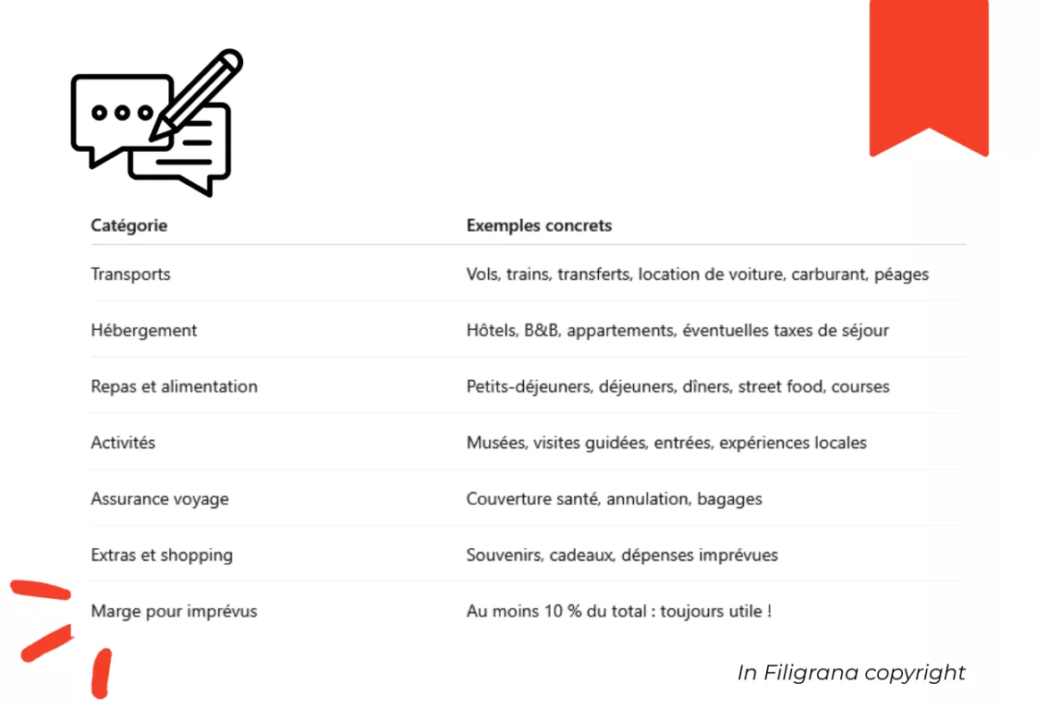 Calculer budget voyage