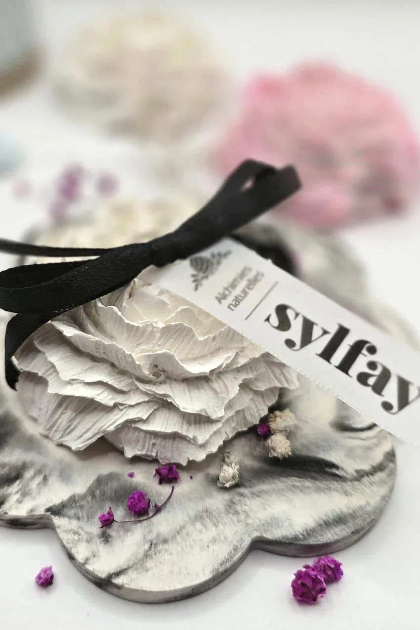 Sylfay, diffusore naturale in gesso a forma di rosa